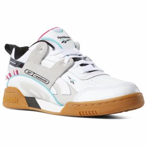 Reebok Workout Plus ATI 90s Turnschuhe Herren - Weiß/Türkis/Schwarz/Grau - DE 582-LSB